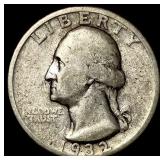 1932-D Silver Washington Quarter NEARLY UNCIRCULAT