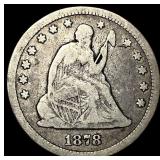 1878-CC Silver Seated Liberty Quarter LIGHTLY CIRC