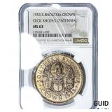 1953 S. Rhodesia Silver 1 Crown NGC MS63