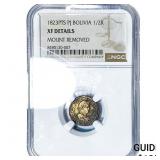 1823-PTS Bolivia Silver 1/2 Real NGC XF Details