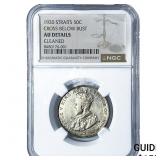 1920 Straits Settlements Silver 50 Cents NGC AU De