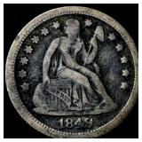 1849-O Silver Seated Liberty Dime LIGHTLY CIRCULAT