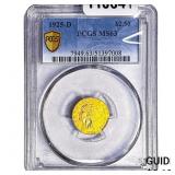 1925-D $2.50 Gold Quarter Eagle PCGS MS63