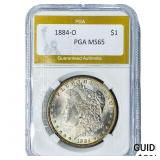 1884-O Morgan Silver Dollar PGA MS65