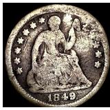 1849 Seated Liberty Half Dime NICELY CIRCULATED