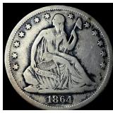 1864-S Silver Half Dollar LIGHTLY CIRCULATED