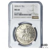 1874-CC Silver Trade Dollar NGC MS60