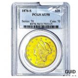 1876-S $20 Gold Double Eagle PCGS AU58
