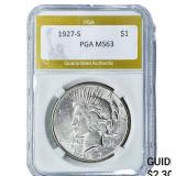 1927-S Silver Peace Dollar PGA MS63