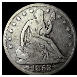1853 Arrows Seated Liberty Half Dollar LIGHTLY CIR