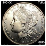 1890-CC Tailbar Morgan Silver Dollar CHOICE BU+