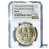 1953 S. Rhodesia Silver 1 Crown NGC MS63