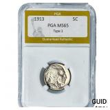 1913 Buffalo Nickel PGA MS65 Type 1