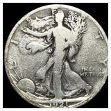 1921-S Silver Walking Liberty Half Dollar LIGHTLY