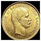 1884 Gold 20 Drachmai Greece UNCIRCULATED