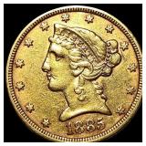 1885 Liberty Head Half Eagle $5 Gold UNCIRCULATED