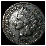 1868 CLOSED DATE Indian Head Cent LIGHTLY CIRCULAT