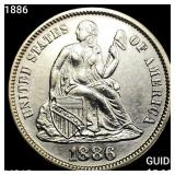1886 Seated Liberty Dime GEM BU +
