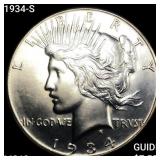 1934-S Silver Peace Dollar UNCIRCULATED +