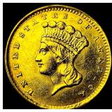 1856 Gold $1 Indian Head Type 2 CHOICE AU