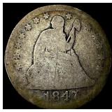 1847-O Silver Seated Liberty Quarter NICELY CIRCUL