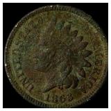 1863 Copper Nickel Indian Head Cent NEARLY  UNCIR