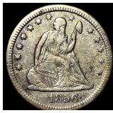 1856-O Silver Seated Liberty Quarter NEARLY UNCIRC