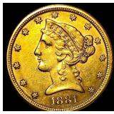 1881 Liberty Head Half Eagle $5 Gold UNCIRCULATED