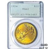 1924 $20 Gold Double Eagle PCGS MS62