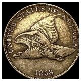 1858 LG LETTER Flying Eagle Cent CLOSELY UNCIRCULA