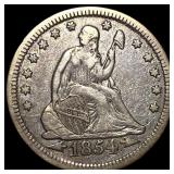 1854 Arrows Seated Liberty Quarter CLOSELY UNCIRCU