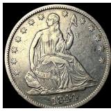1844 Silver Half Dollar CHOICE AU