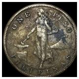 1909-S Philippines Silver Peso CLOSELY UNCIRCULATE