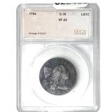 1794 Liberty Cap Large Cent SEGS VF25