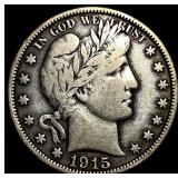 1915 Barber Half Dollar CLOSELY UNCIRCULATED