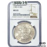 1883-O Morgan Silver Dollar NGC MS63