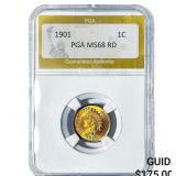 1901 Indian Head Cent PGA MS68 RD
