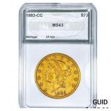 1883-CC $20 Gold Double Eagle NGS MS63