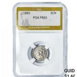 1881 Nickel Three Cent PGA PR65