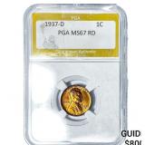 1937-D Wheat Cent PGA MS67 RD