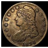 1834 Capped Bust Half Dollar NEARLY  UNCIRCULATED