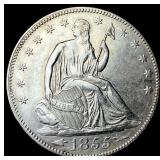 1855 Arrows Seated Liberty Half Dollar CHOICE BU