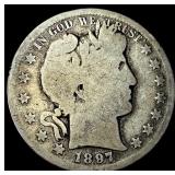 1897 Silver Barber Half Dollar NICELY CIRCULATED
