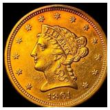 1861 Gold $2.50 Liberty Head Quarter Eagle UNCIRCU