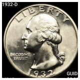 1932-D Washington Silver Quarter CHOICE BU