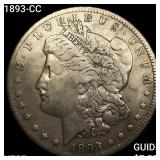 1893-CC Morgan Silver Dollar ABOUT UNCIRCULATED
