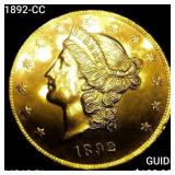 1892-CC $20 Gold Double Eagle CHOICE BU PL