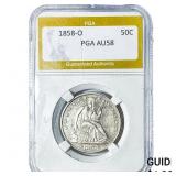 1858-O Seated Liberty Half Dollar PGA AU58