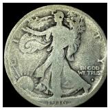 1916-S Silver Walking Liberty Half Dollar  NICELY