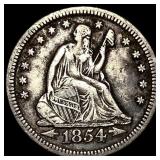 1854-O Silver Seated Liberty Quarter CLOSELY UNCIR